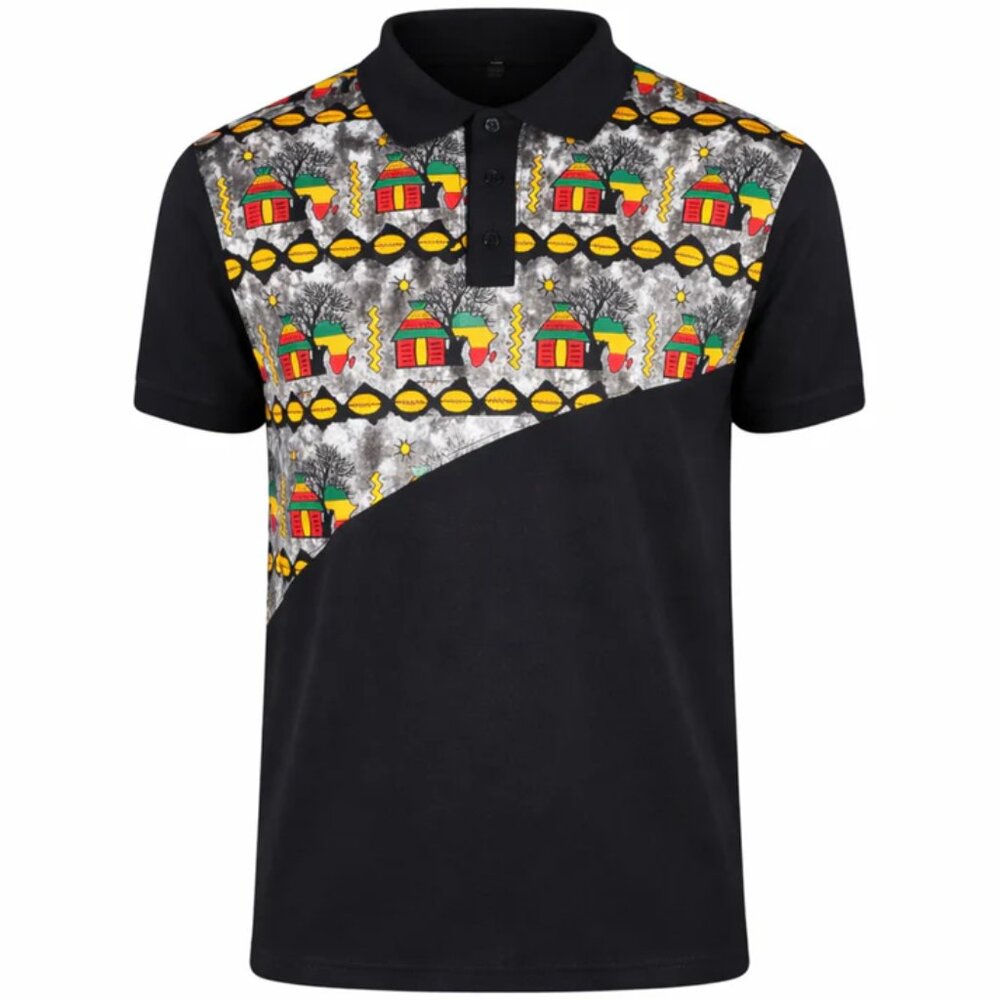 Men’s Ankara Print Polo Shirt – Brand New Without Tags
